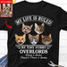 GeckoCustom My Life Is Ruled By Cats Dogs Personalized Custom Photo Dog Cat Pet Shirt C447