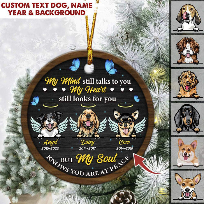 GeckoCustom My soul knows you are at peace dog ornament HN590