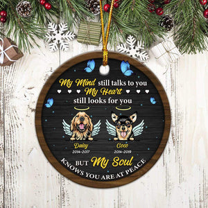 GeckoCustom My soul knows you are at peace dog ornament HN590