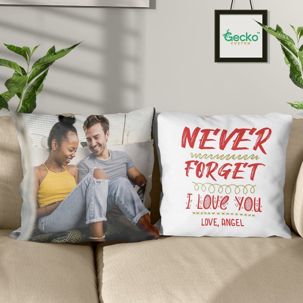 GeckoCustom Never Forget I Love You Couple Throw Pillow HN590 14x14 in / Pack 1