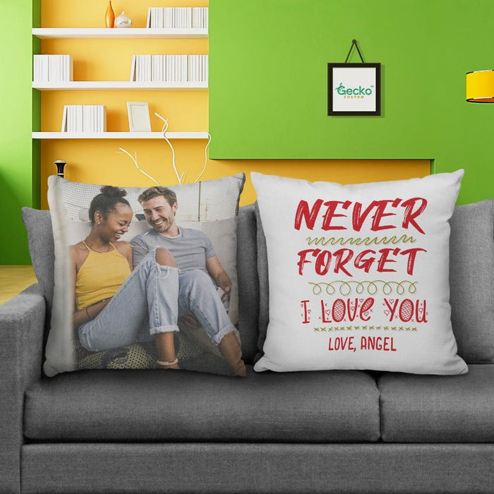 GeckoCustom Never Forget I Love You Couple Throw Pillow HN590