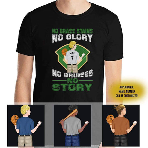 GeckoCustom No Grass Stain No Glory Shirt, Gift For Baseball Player, Baseball Shirt