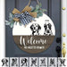 GeckoCustom No Need To Knock Dog Wooden Door Sign With Wreath, Dog Lover Gift, Door Hanger HN590 12 Inch