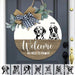 GeckoCustom No Need To Knock Dog Wooden Door Sign With Wreath, Dog Lover Gift, Door Hanger HN590