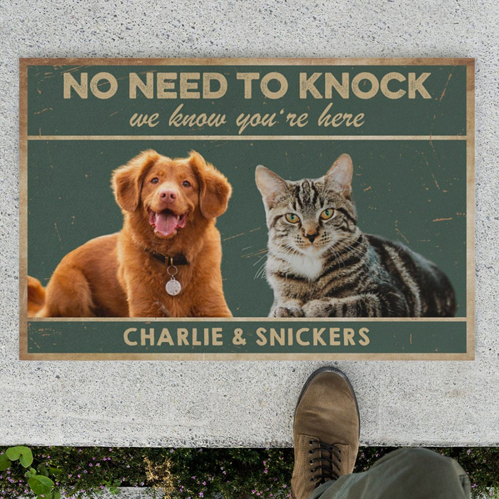 Personalized DoorMat - Dogs and Cats - Welcome to our home.Custom Welcome  Mats, Cat Lover, Dog Lover