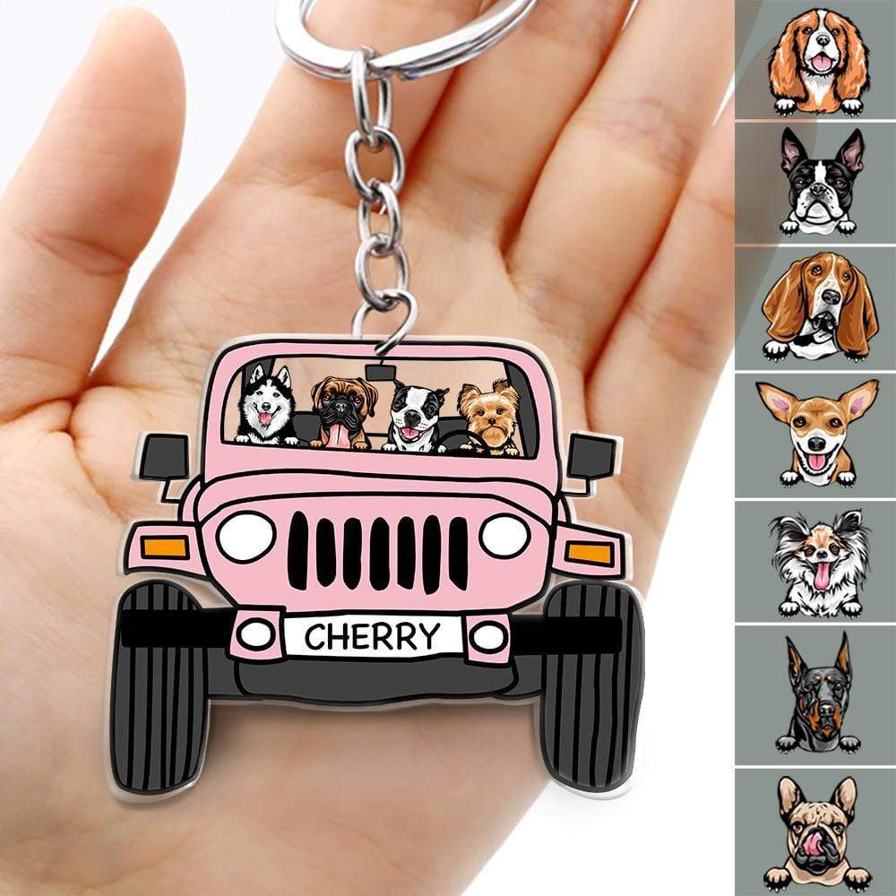 Off Road Dog Cats Keychain Double Sided Design Acrylic Keychain Car For Pet  Lovers N304 HN590