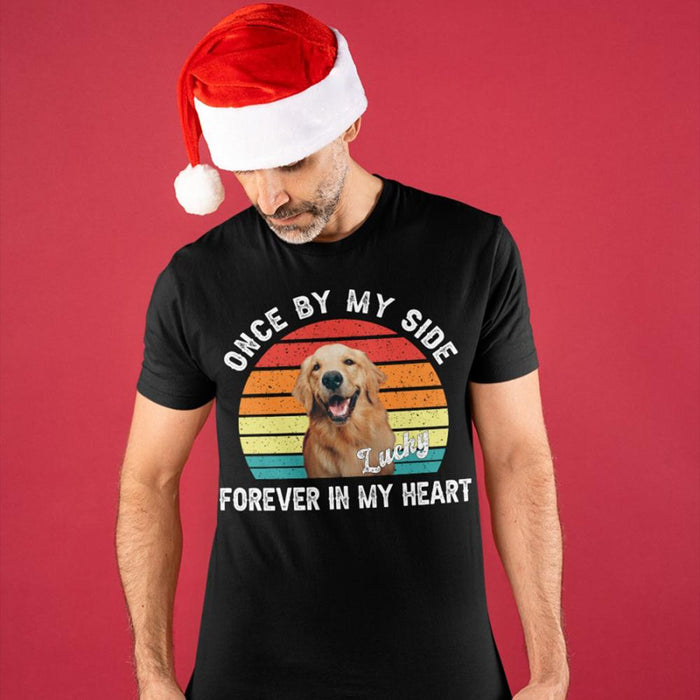 GeckoCustom Once By My Side Forever In My Heart Dog Photo Shirt Premium Tee (Favorite) / P Black / S
