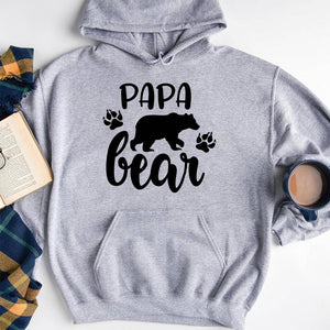 GeckoCustom Papa Bear Paw Family T-shirt, HN590 Pullover Hoodie / Sport Grey Color / S