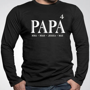 GeckoCustom Papa Custom Kids Names Personalized Custom Father's Day Shirt H319