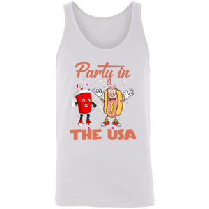 GeckoCustom Party in the USA Fourth of July Shirt H403 Unisex Tank Top / White / X-Small