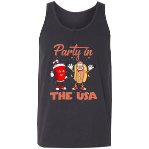 GeckoCustom Party in the USA Fourth of July Shirt H403 Unisex Tank Top / Dark Grey / X-Small