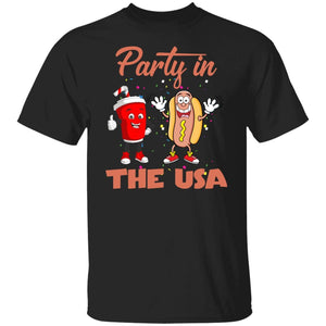 GeckoCustom Party in the USA Fourth of July Shirt H403 Basic Tee / Black / S