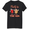 GeckoCustom Party in the USA Fourth of July Shirt H403 Women T-Shirt / Black / S
