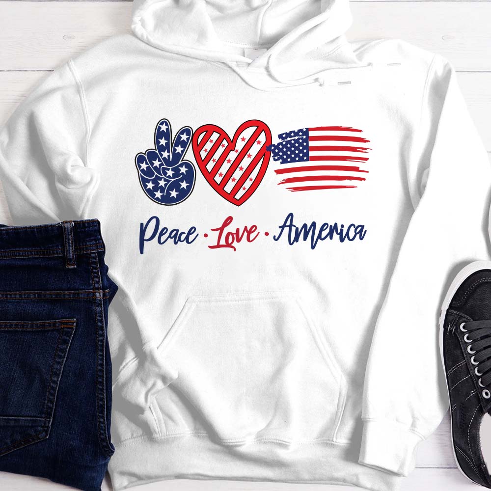 GeckoCustom Peace Love America, American Shirt, HN590