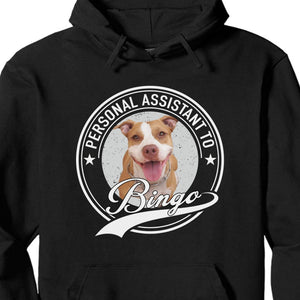 GeckoCustom Personal Assistant Personalized Custom Dog Cat Pet Photo Frontside Shirt C273 Pullover Hoodie / Black Colour / S