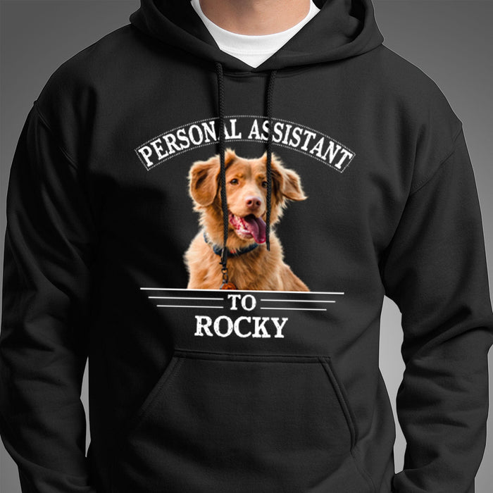 GeckoCustom Personal Assistant Personalized Dog Cat Pet Photo Shirt C273 Pullover Hoodie / Black Colour / S