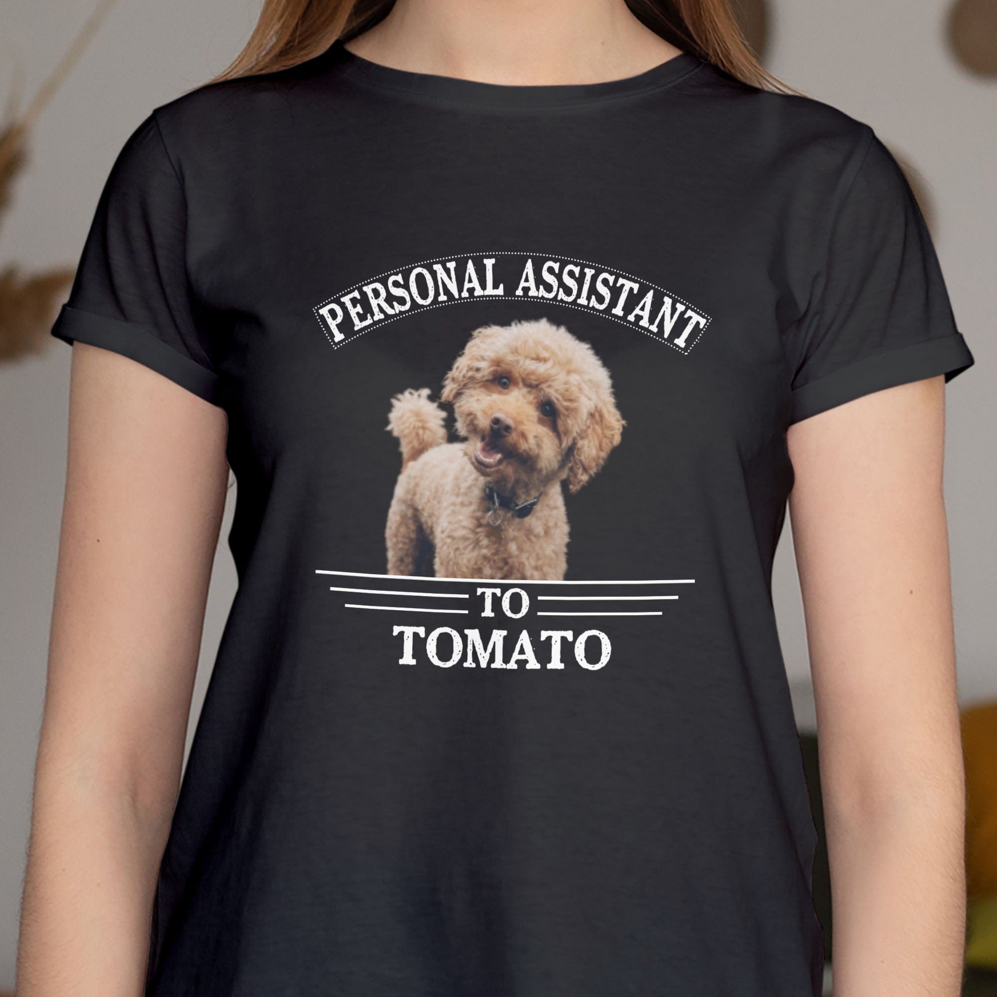GeckoCustom Personal Assistant Personalized Dog Cat Pet Photo Shirt C273 Basic Tee / Black / S