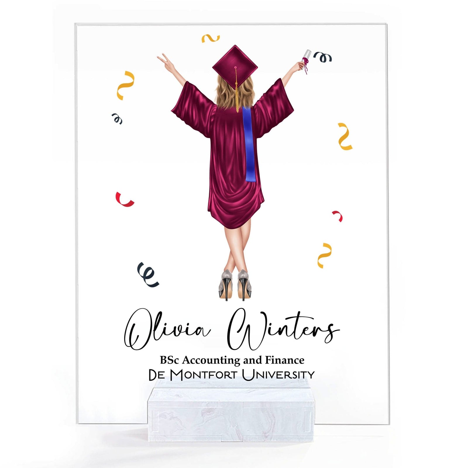 GeckoCustom Personalized Acrylic Plaque Ceremony Gift For Graduation Senior C601V1