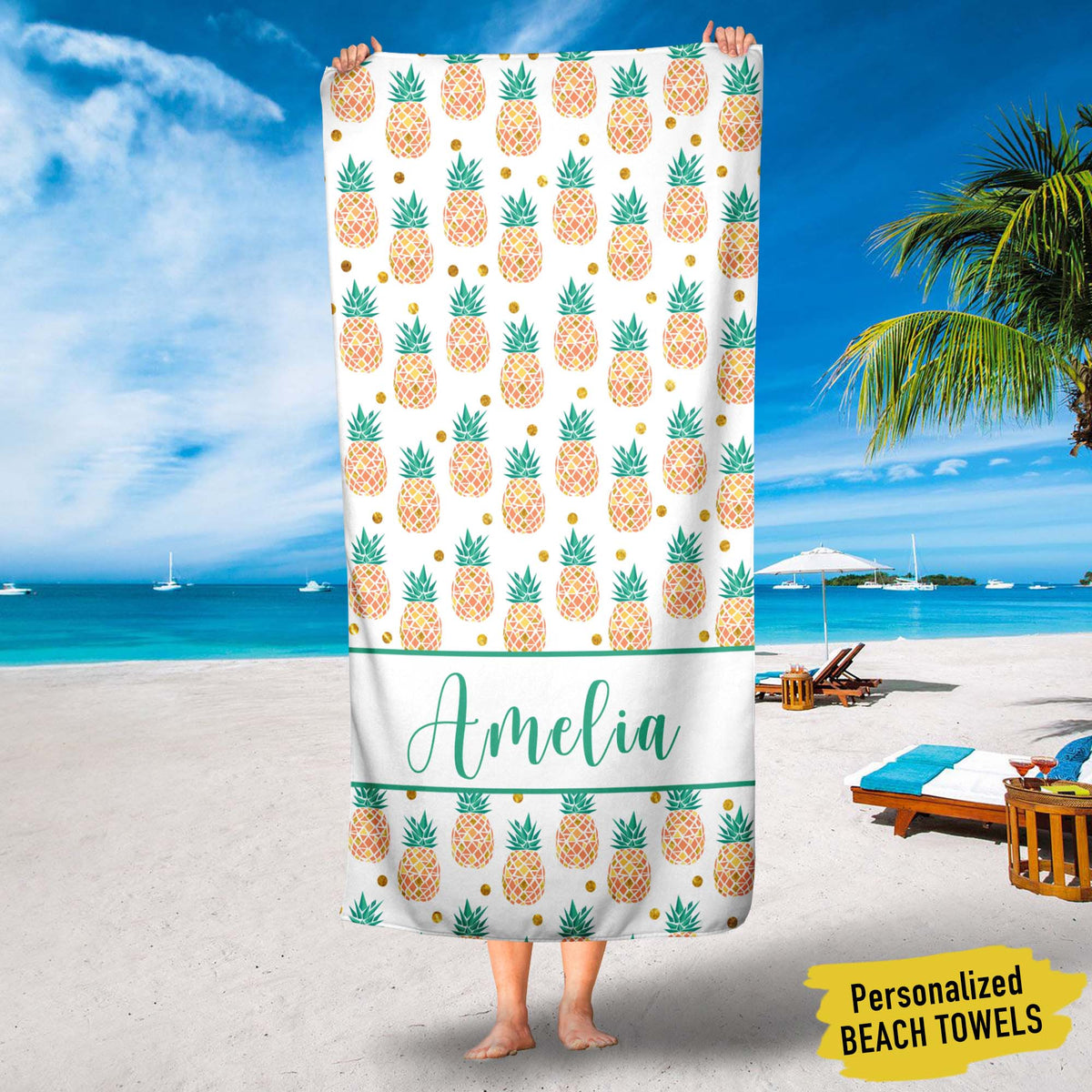 Personalized Pool Towel, Ships in 3-7 Days!