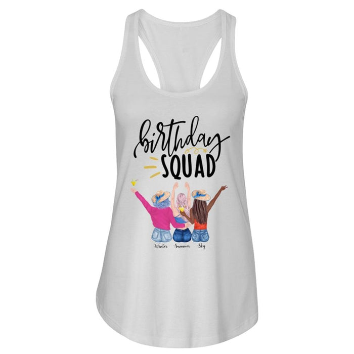 GeckoCustom Personalized Birthday T Shirt, Birthday Squad Birthday Shirt, Birthday Gift Women Tank Top / Color Heather Grey / S