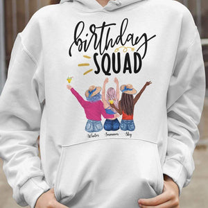 GeckoCustom Personalized Birthday T Shirt, Birthday Squad Birthday Shirt, Birthday Gift Pullover Hoodie / White Colour / S