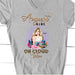 GeckoCustom Personalized Birthday T Shirt, Month Girl On Cloud Wine Birthday Shirt, Birthday Gift Women V-Neck T Shirt / V Sport Grey / S