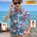 GeckoCustom Personalized Boy's Hawaiian Shirt, Upload Cat Photo N304 HN590