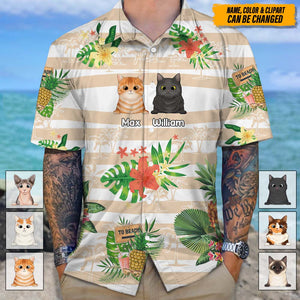 GeckoCustom Personalized Cat Clipart Hawaiian Shirt, HN590