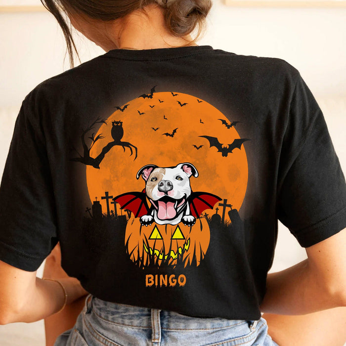 GeckoCustom Personalized Custom Backside Shirt, Halloween Ideas, Gift For Dog Lovers C459 Basic Tee / Black / S