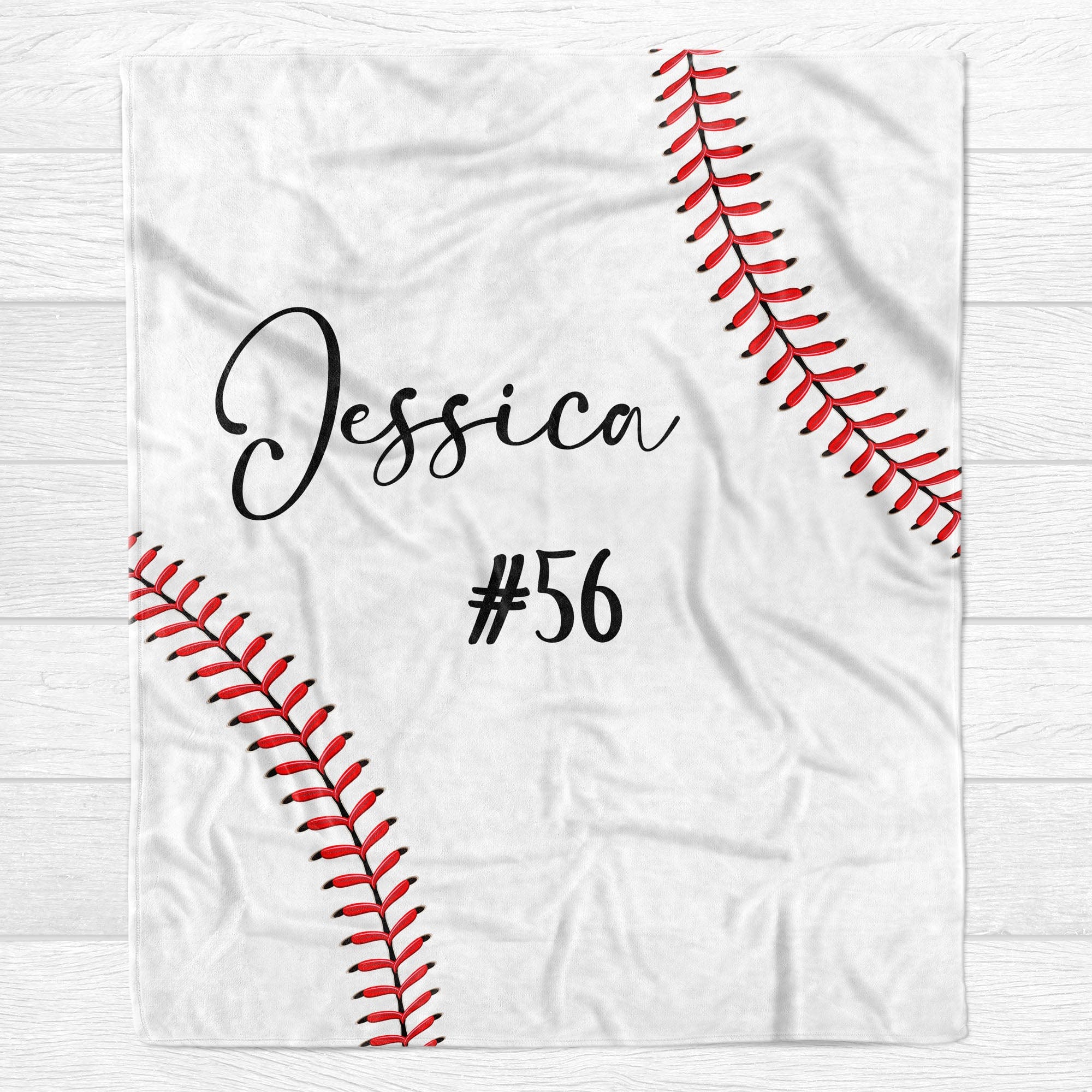 GeckoCustom Personalized Custom Baseball Blanket C528 VPS Cozy Plush Fleece 30 x 40 Inches (baby size)