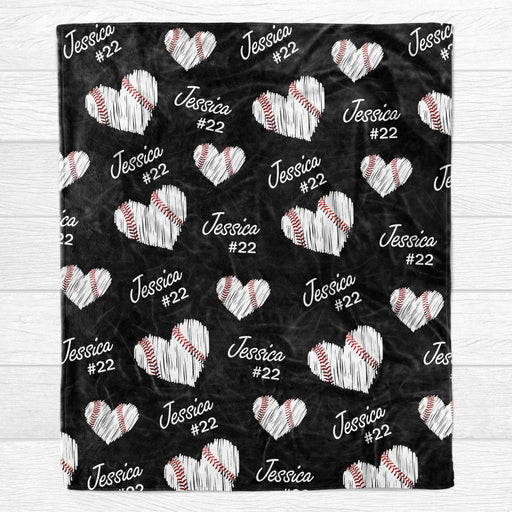 GeckoCustom Personalized Custom Baseball Blanket H352