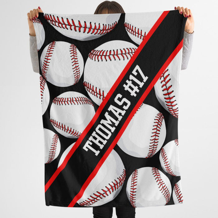 GeckoCustom Personalized Custom Baseball Blanket H533