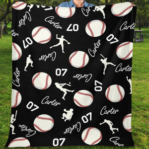 GeckoCustom Personalized Custom Baseball Collage Blanket H531 VPS Cozy Plush Fleece 30 x 40 Inches (baby size)