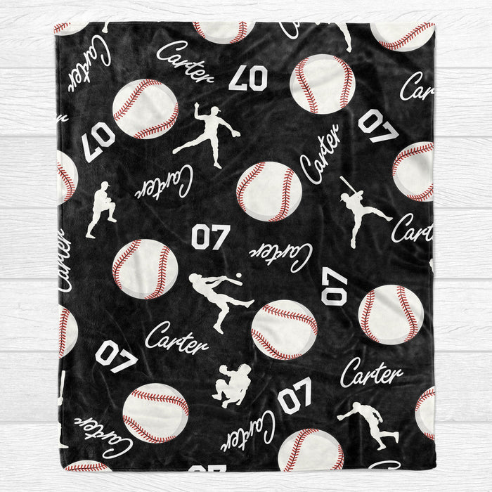 GeckoCustom Personalized Custom Baseball Collage Blanket H531