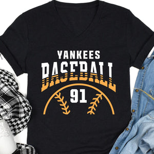 GeckoCustom Personalized Custom Baseball Shirts C493 Women V-neck / V Black / S