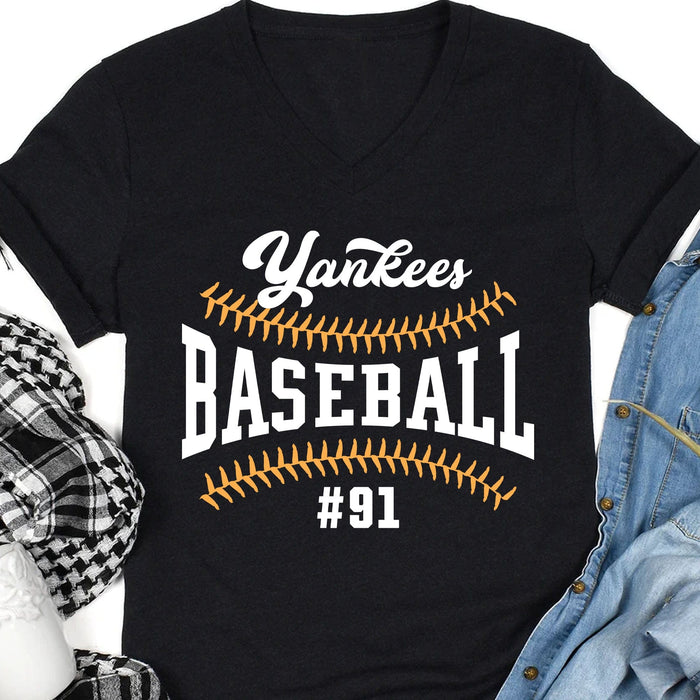 GeckoCustom Personalized Custom Baseball Shirts C495 Women V-neck / V Black / S