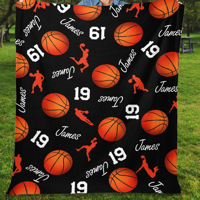 GeckoCustom Personalized Custom Basketball Collage Blanket H531 VPS Cozy Plush Fleece 30 x 40 Inches (baby size)