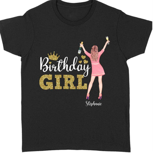 GeckoCustom Personalized Custom Birthday T Shirt, Birthday Girl Shirt, Birthday Gift Women T Shirt / Black / S