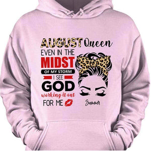 GeckoCustom Personalized Custom Birthday T Shirt, I See God Working It Out For Me Shirt, Birthday Gift Pullover Hoodie / White Colour / S