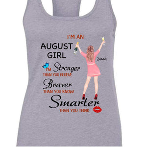 GeckoCustom Personalized Custom Birthday T Shirt, Stronger Braver Smarter Than You Think Shirt, Birthday Gift Women Tank Top / Color Heather Grey / S