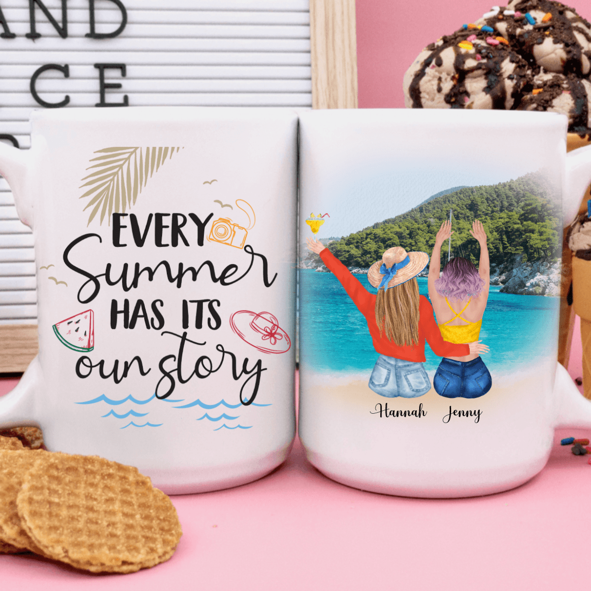 GeckoCustom Personalized Custom Coffee Mug, Best Friend Gift, Every Summer Has Its Own Story 11oz