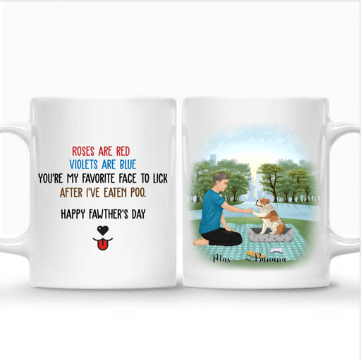 GeckoCustom Personalized Custom Coffee Mug, Dog Lover Gift, Fathers Day Gift, My Favorite Face To Lick After I've Eaten Poo 11oz