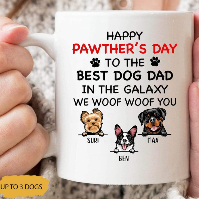 GeckoCustom Personalized Custom Coffee Mug, Dog Lover Gift, Fathers Day Gift, The Best Dog Dad In The Galaxy 11oz