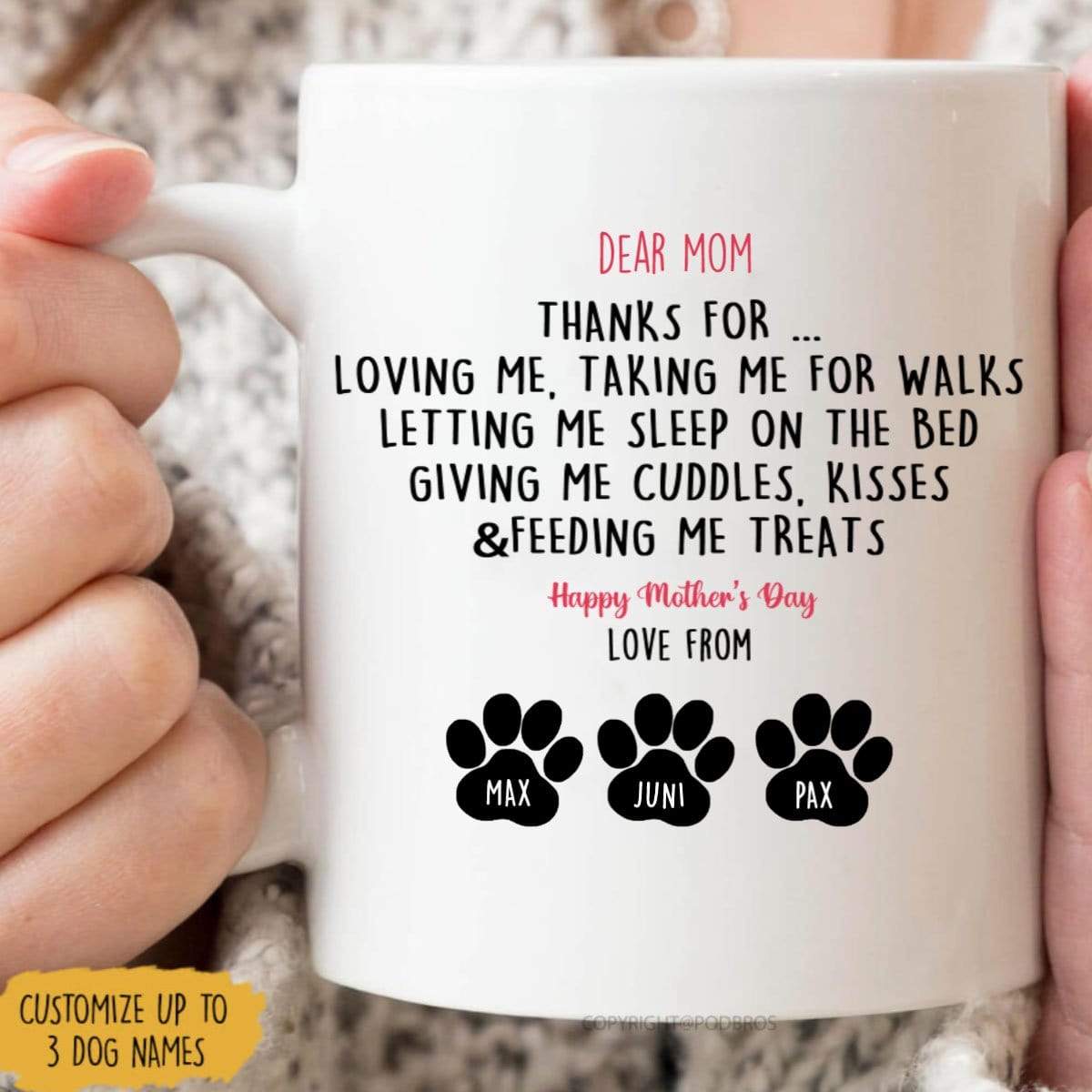 Personalized Happy Mother's Day Gift For Dog Mom Dog Lover Mug