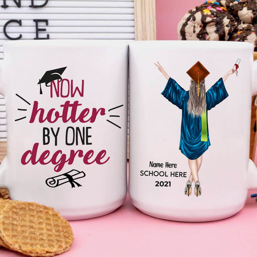 GeckoCustom Personalized Custom Coffee Mug, Graduation Gift, Hotter By One Degree