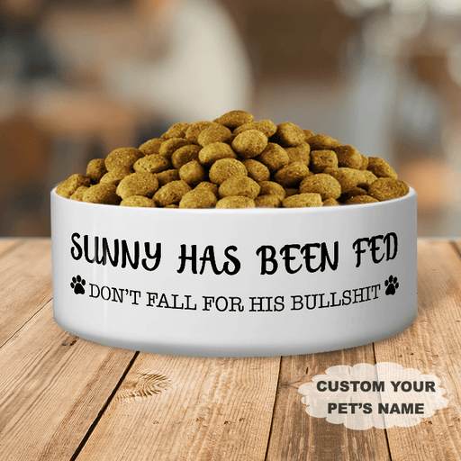 GeckoCustom Personalized Custom Dog Bowl, Gift For Dog Lover, Don't Fall For Him 16oz - Small