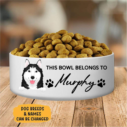 GeckoCustom Personalized Custom Dog Bowl, This Bowl Belongs to Dog Bowl, Dog Lover Gifts