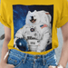 GeckoCustom Personalized Custom Dog Photo Shirt, Funny Pet Astronaut Shirt, Dog Lovers Gift Women T Shirt / Sport Grey Color / S