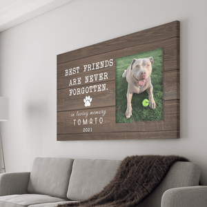 GeckoCustom Personalized Custom Dog Print Canvas, Best Friends Are Never Forgotten Canvas, Dog Lover Gift
