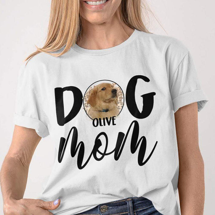GeckoCustom Personalized Custom Dog Shirt, Custom Pet Face Dog Mom Shirt, Gift For Dog Lover Unisex T Shirt / White / S